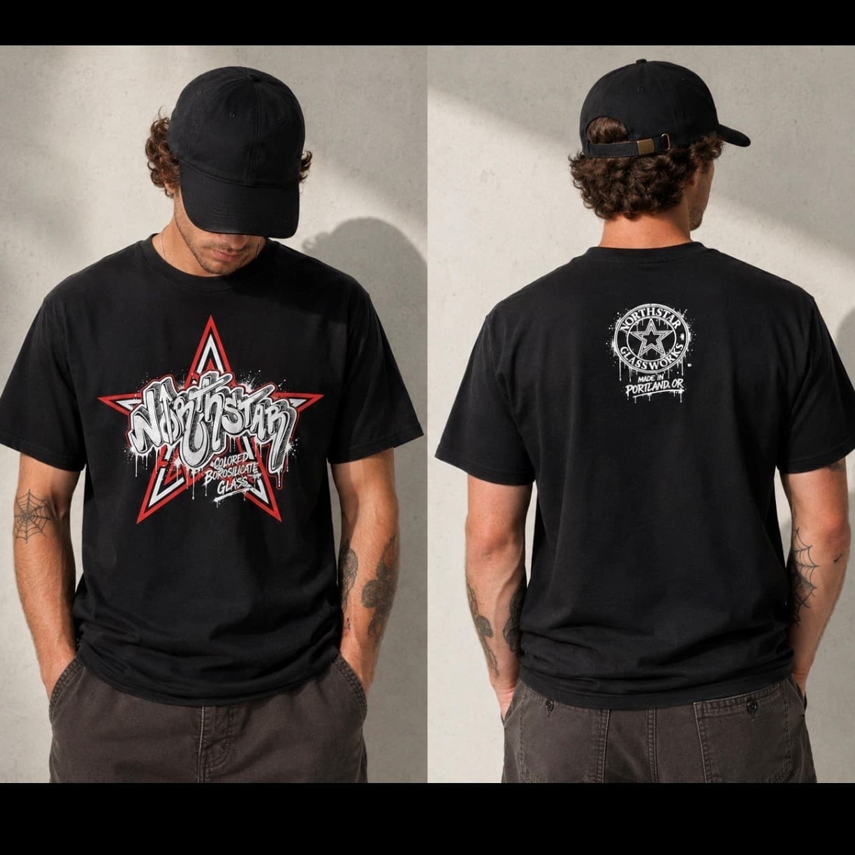 Northstar Graffiti Style T-Shirt- Black