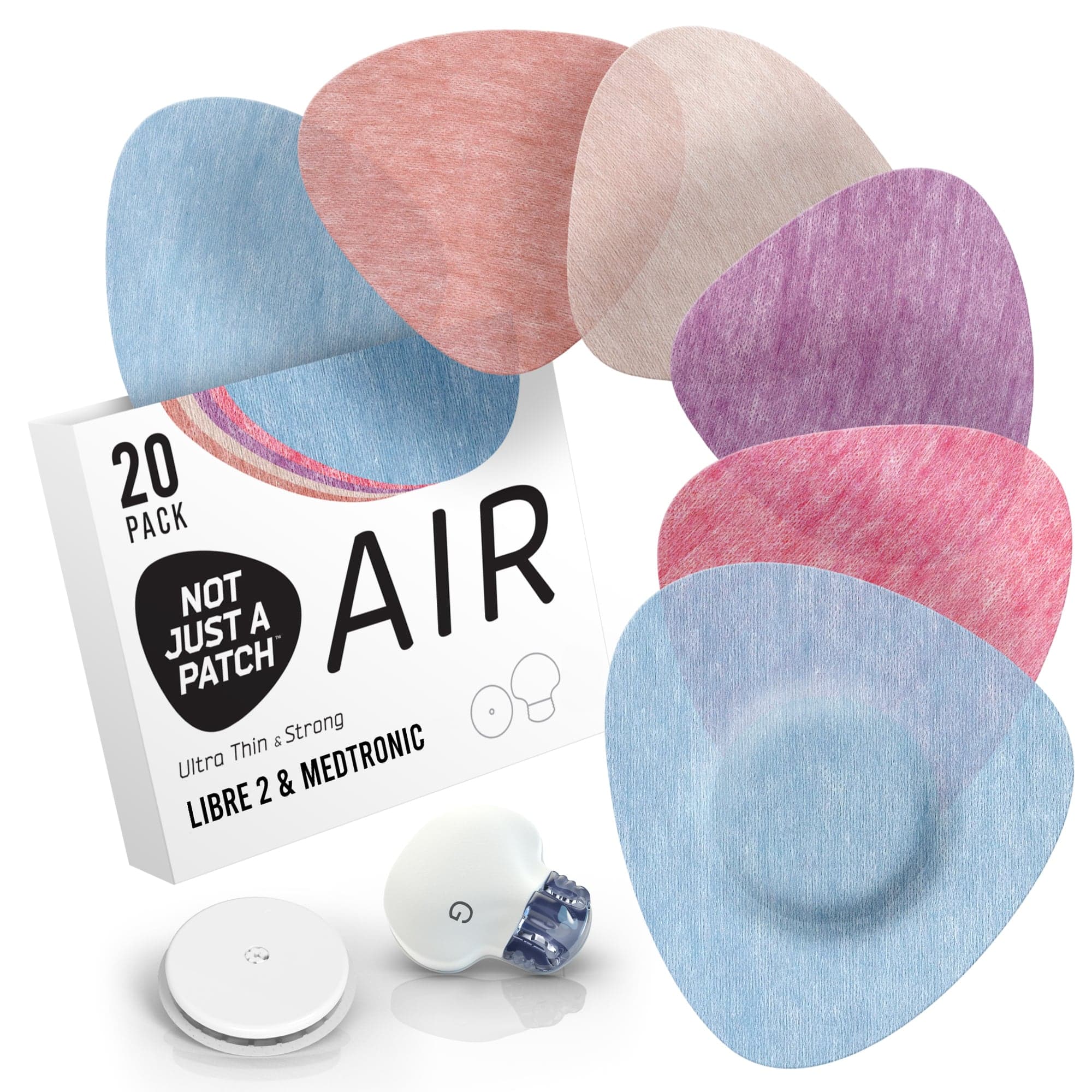 Air Patches for Freestyle Libre 1 &amp; 2 | Medtronic | Simplera | Lingo – Multicolour – 20 pack