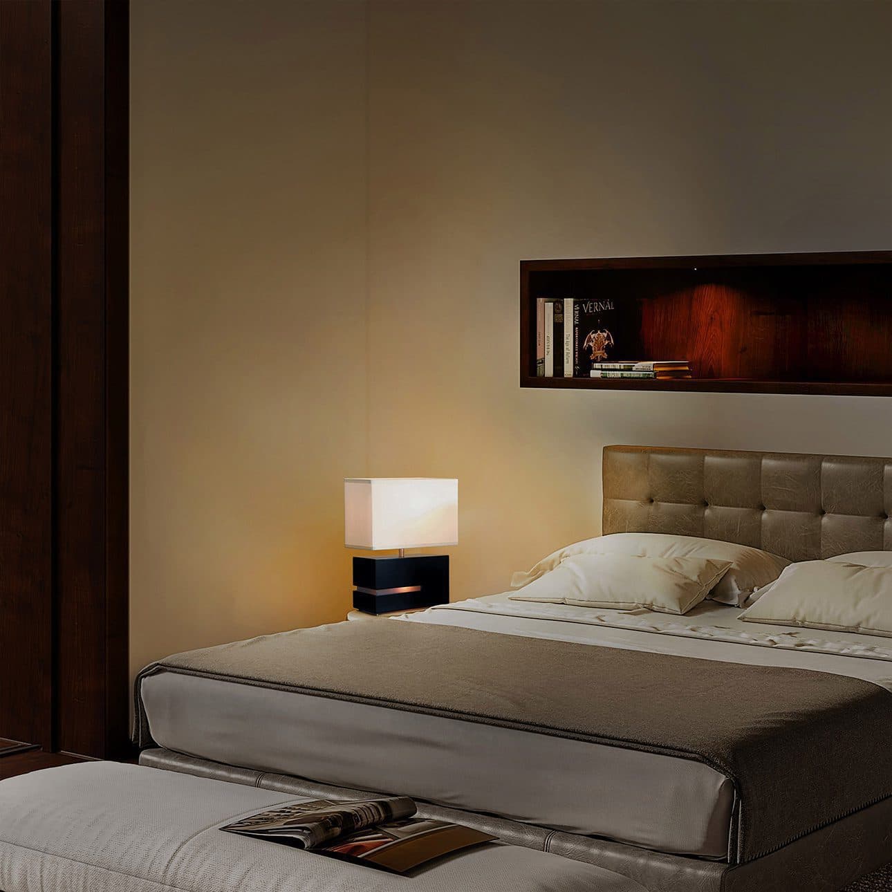 Zen Reclining Table Lamp with Nightlight – 20″, 4-Way Switch - thumbnail 3