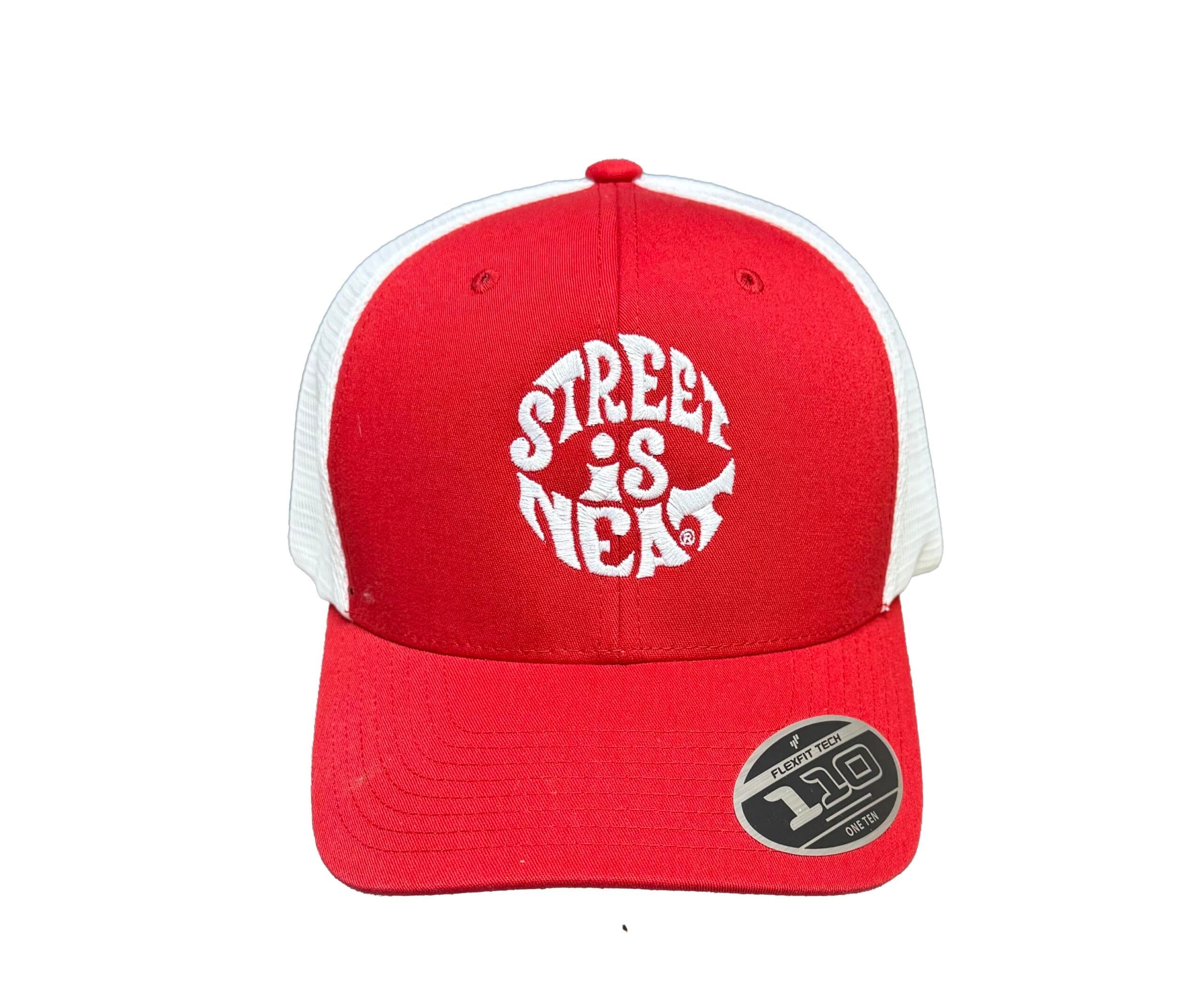 RED STREET IS NEAT CENTER LOGO MESH CAP