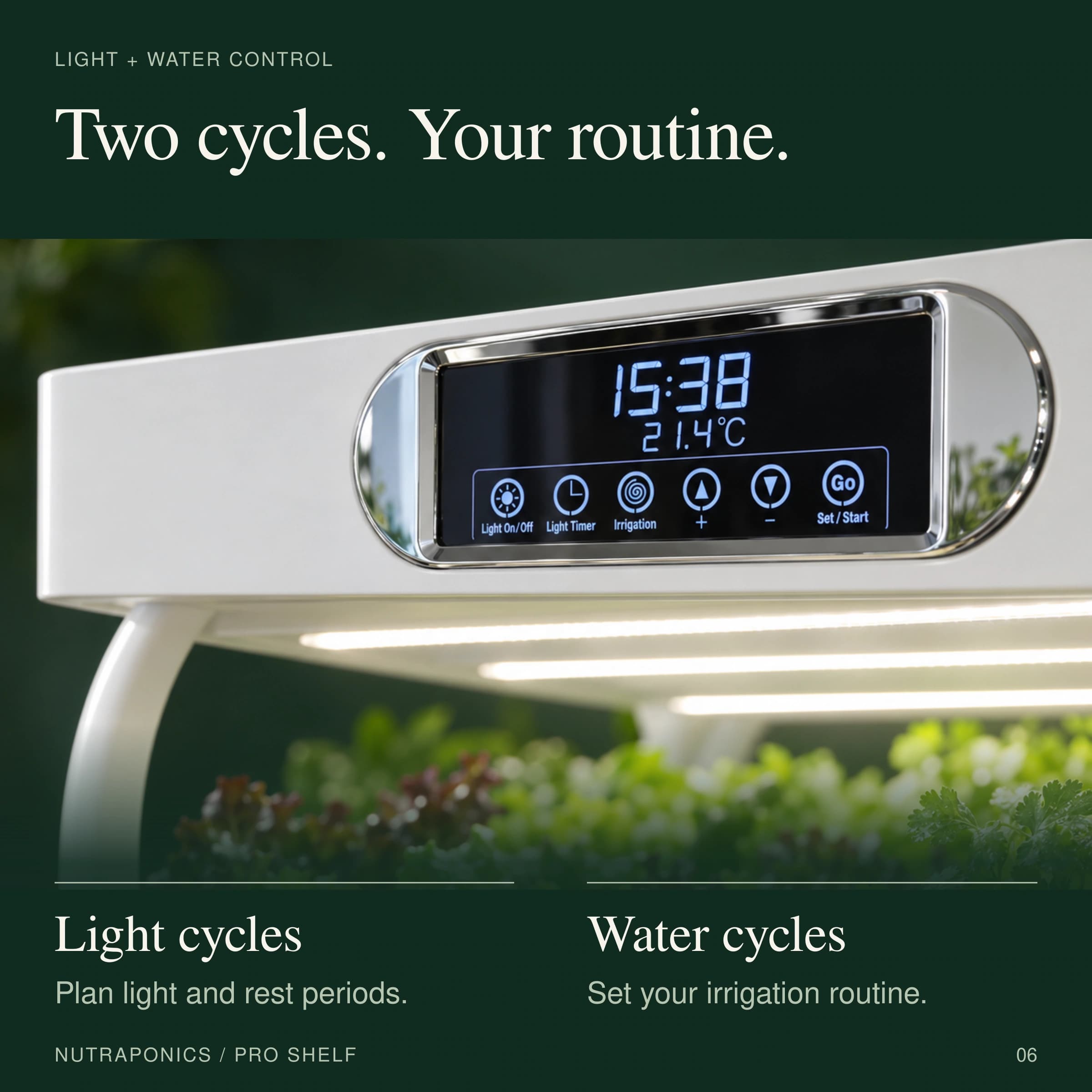 Automated Hydroponic System with LED Grow Lights | Nutraponics Pro Shelf (72 Sites) - thumbnail 7