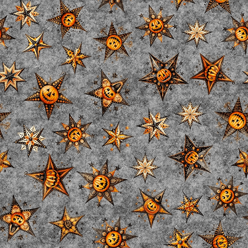 QT Fabrics Jeepers Creepers Star Smoke
