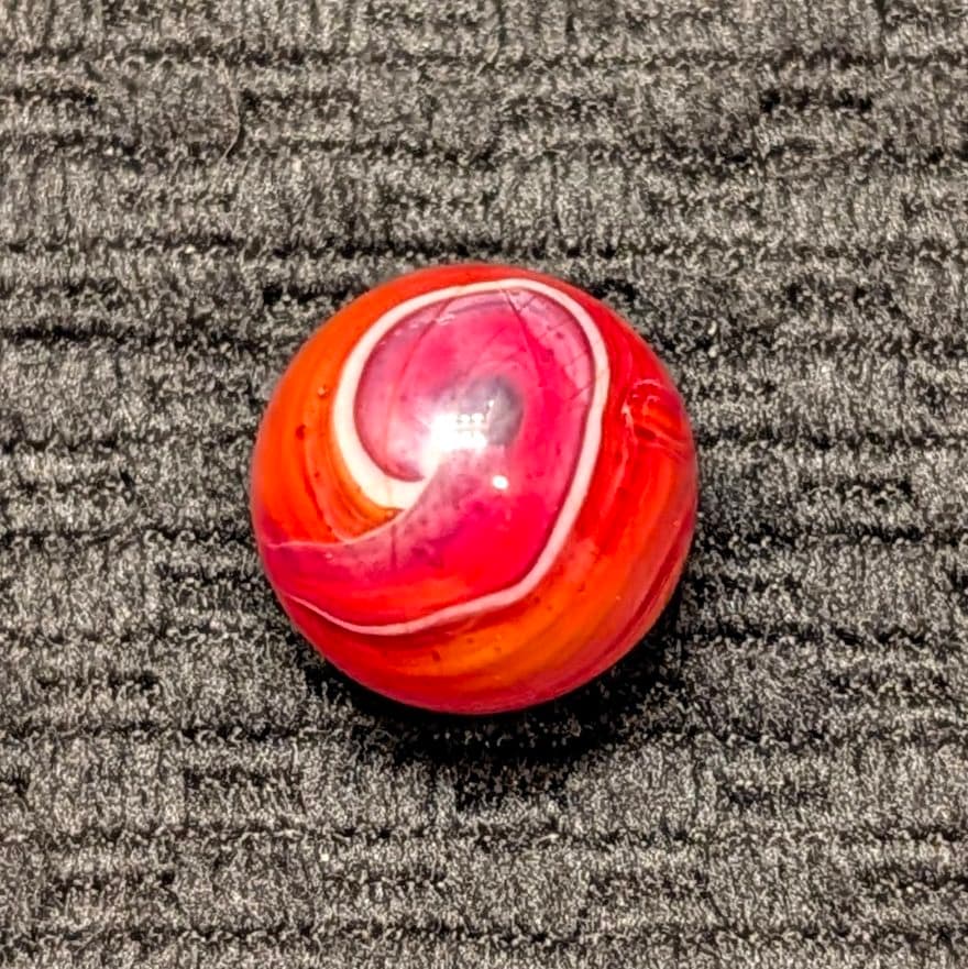 Outstanding Cherry Bomb Red CAC Hand-Gathered Slag w/ Fabulous “9” Pattern!