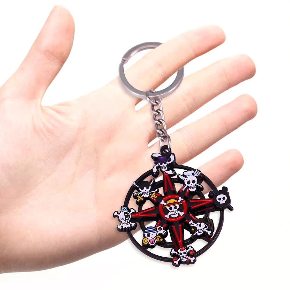 One Piece Luffy Skulls Spinning Keychain - thumbnail 2