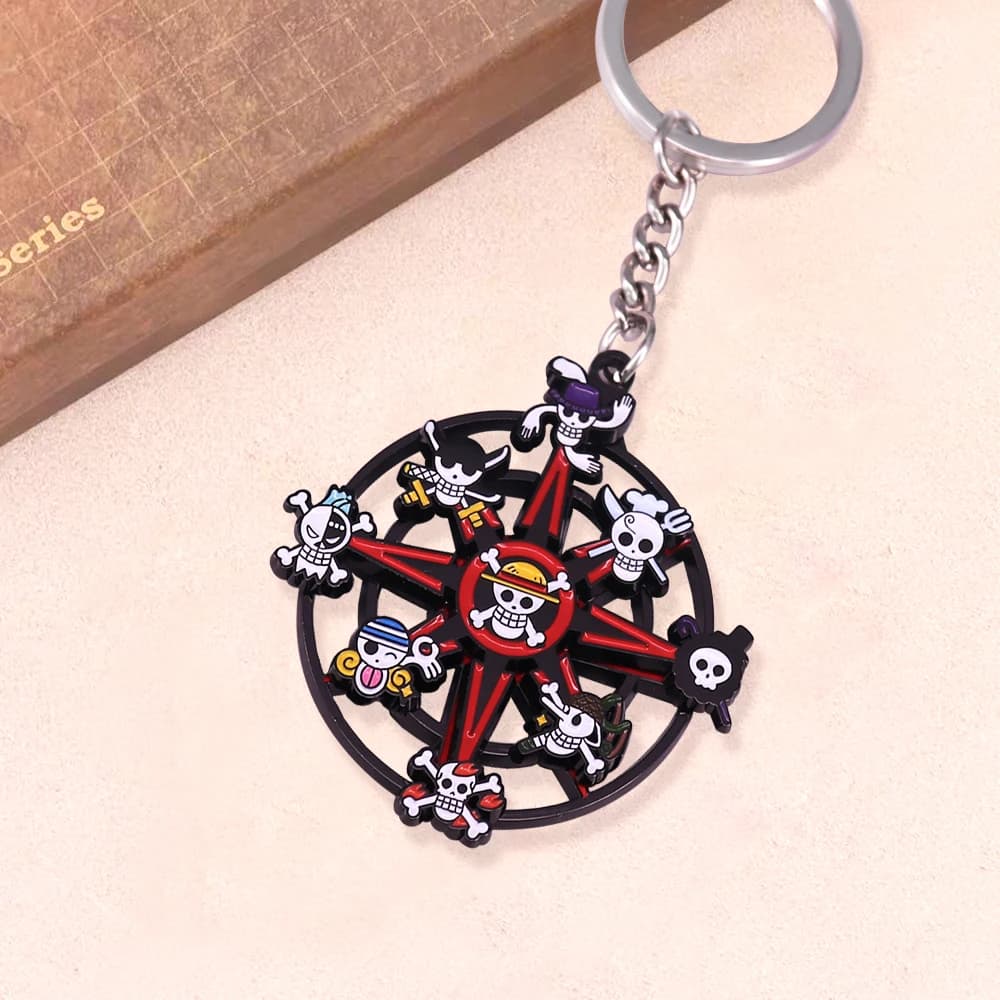 One Piece Luffy Skulls Spinning Keychain - thumbnail 3