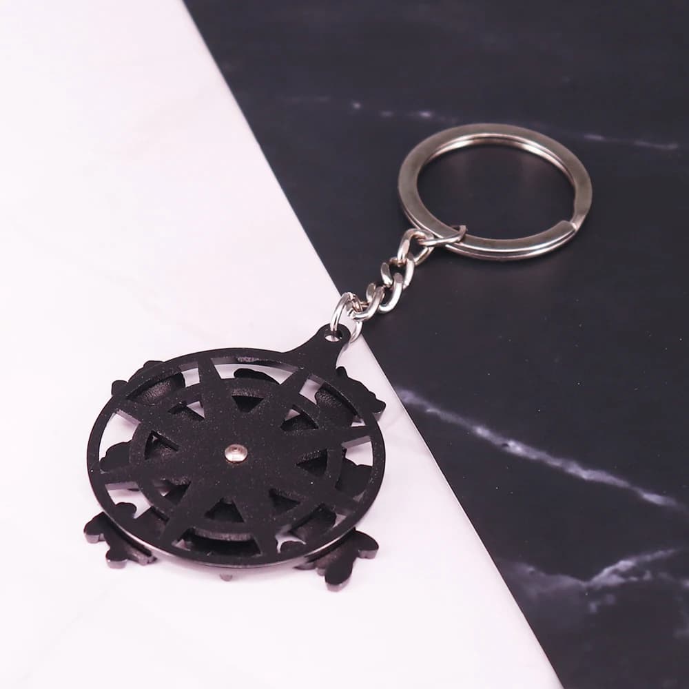 One Piece Luffy Skulls Spinning Keychain - thumbnail 4