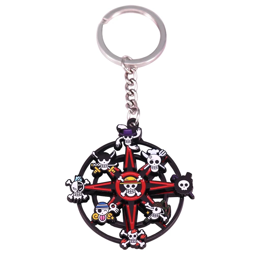 One Piece Luffy Skulls Spinning Keychain