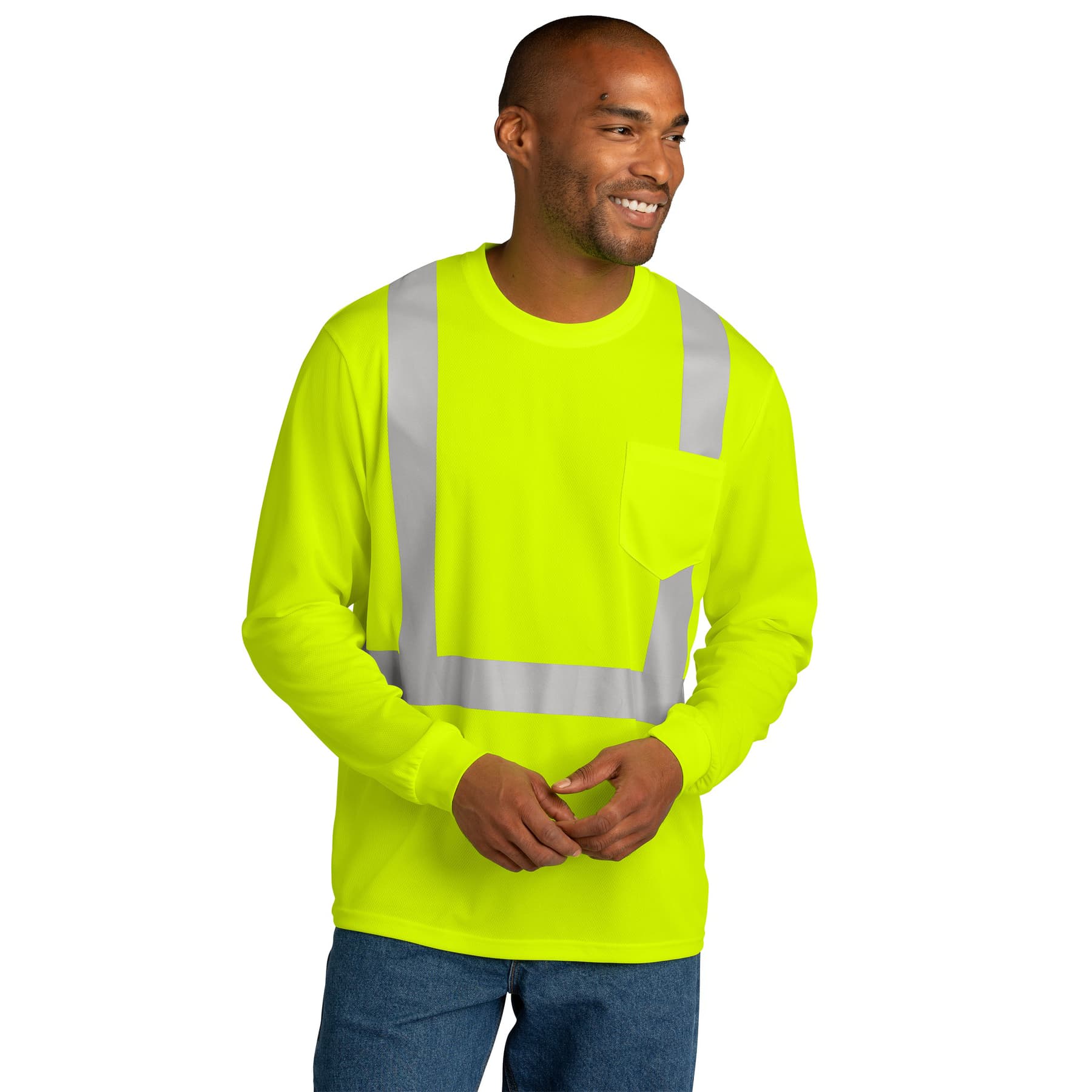 CornerStone® ANSI 107 Class 2 Mesh Long Sleeve Tee – CS201
