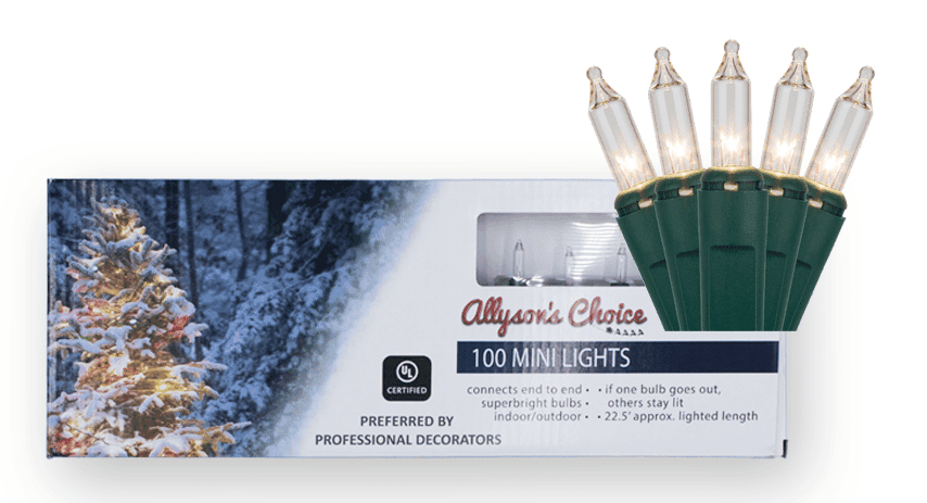 100 Clear Light Set, Green Wire