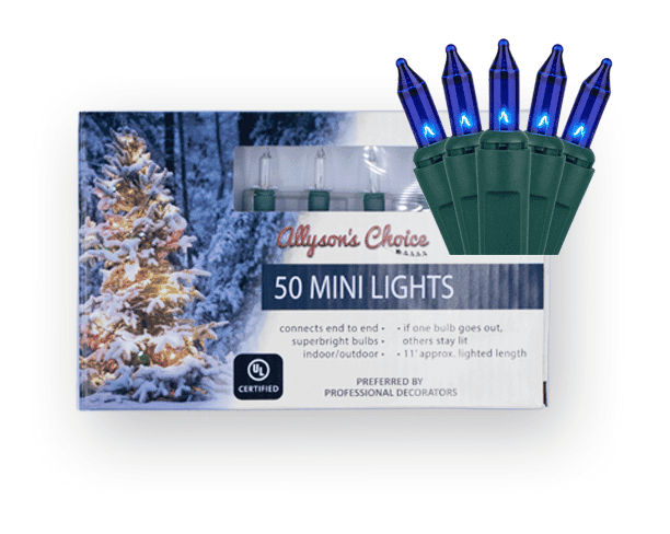 50 Blue Light Set, Green Wire