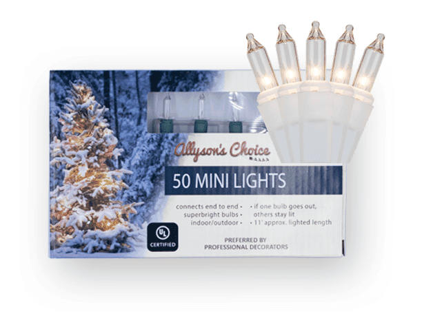 50 Clear Light Set, White Wire