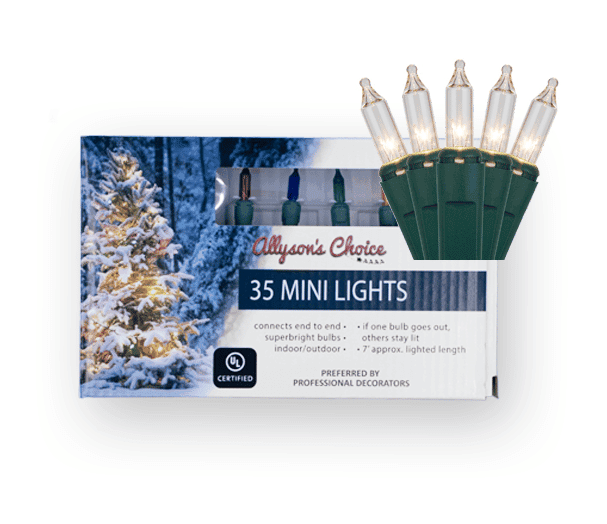 35 Clear Light Set, Green Wire