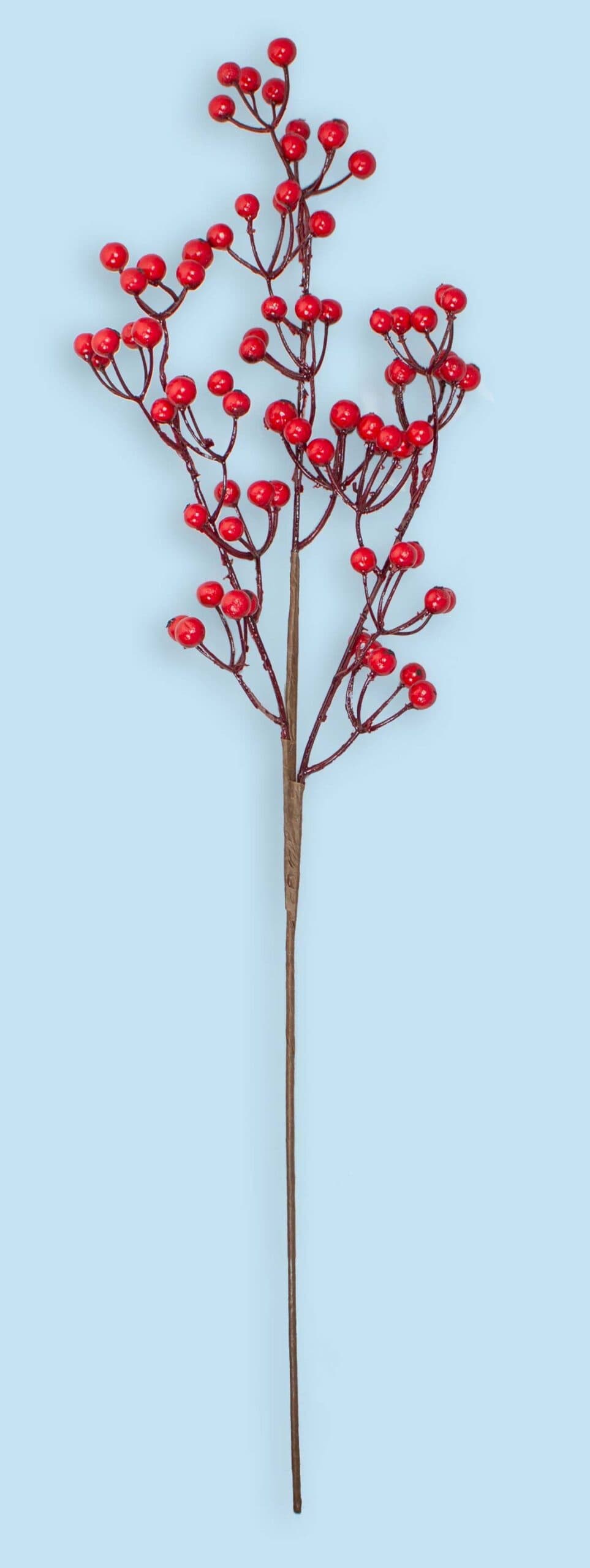 24″ Small Red Berry Cluster Spray