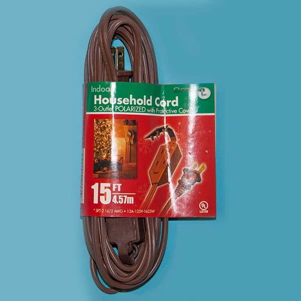 15′ Extension Cord – Brown