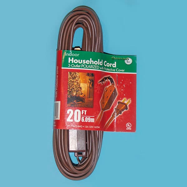 20′ Extension Cord – Brown