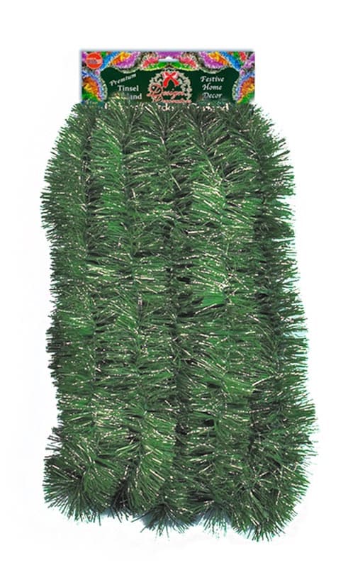 3″ x 18′ Lightly Frosted Pine Tinsel Garland