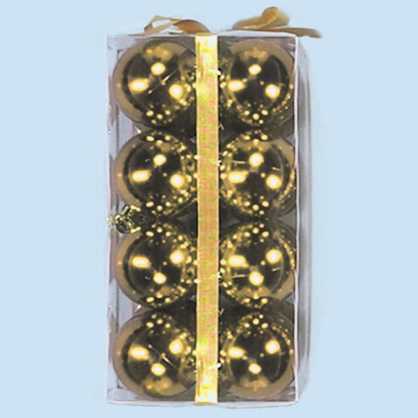 60mm Shiny Plastic Balls – Gold