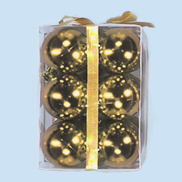 70mm Shiny Plastic Balls – Gold