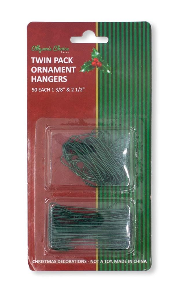 100Pk Assorted Ornament Hangers
