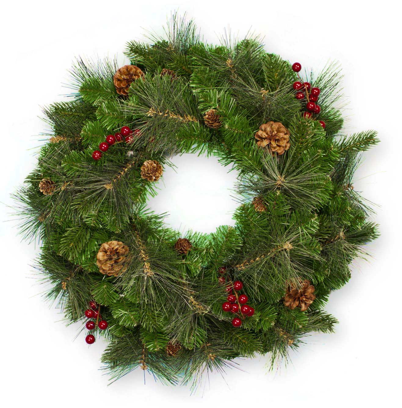 30″ PVC/PE Mixed Pine Wreath