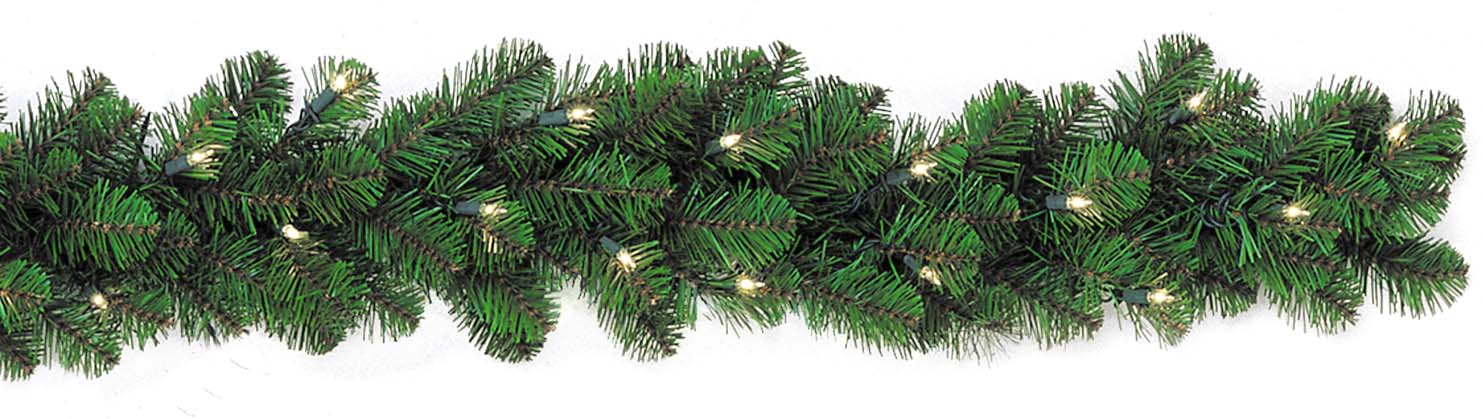 9′ x 14″ Classic Pine Garland – Commercial Grade LED – Warm White