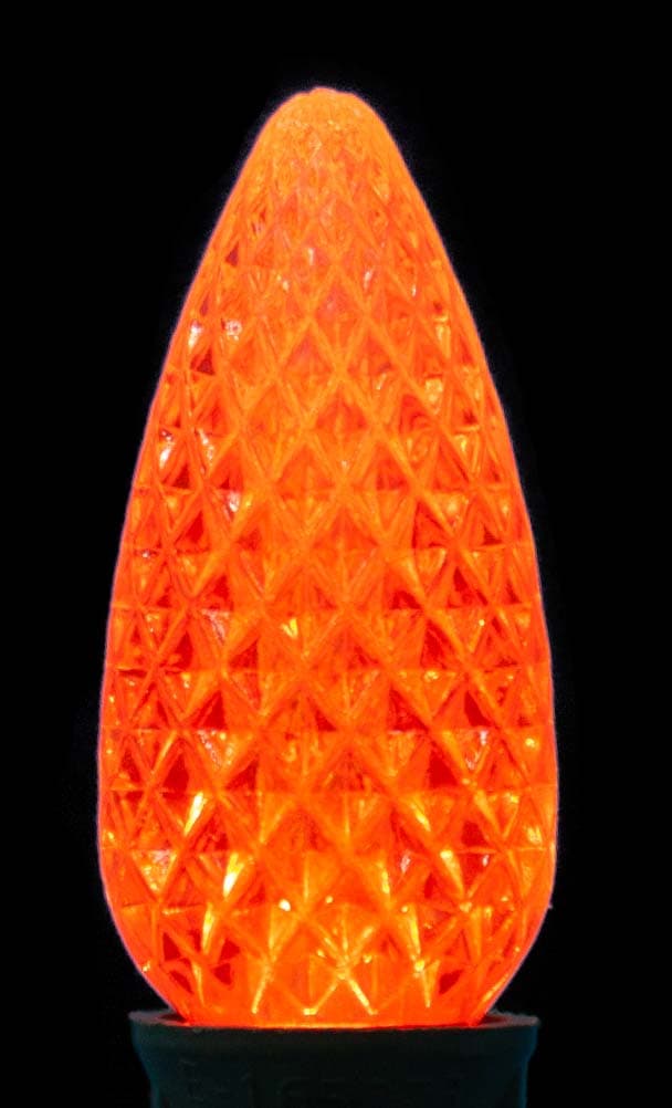 C9 Faceted LED Bulb – Amber (Orange)