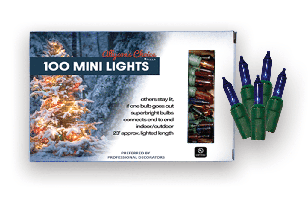 100 Blue Light Set, Green Wire