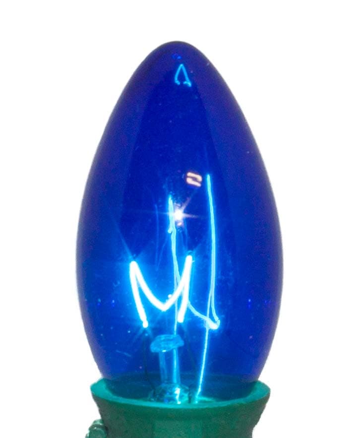 C9 Incandescent Twinkle Bulb – Trans. Blue