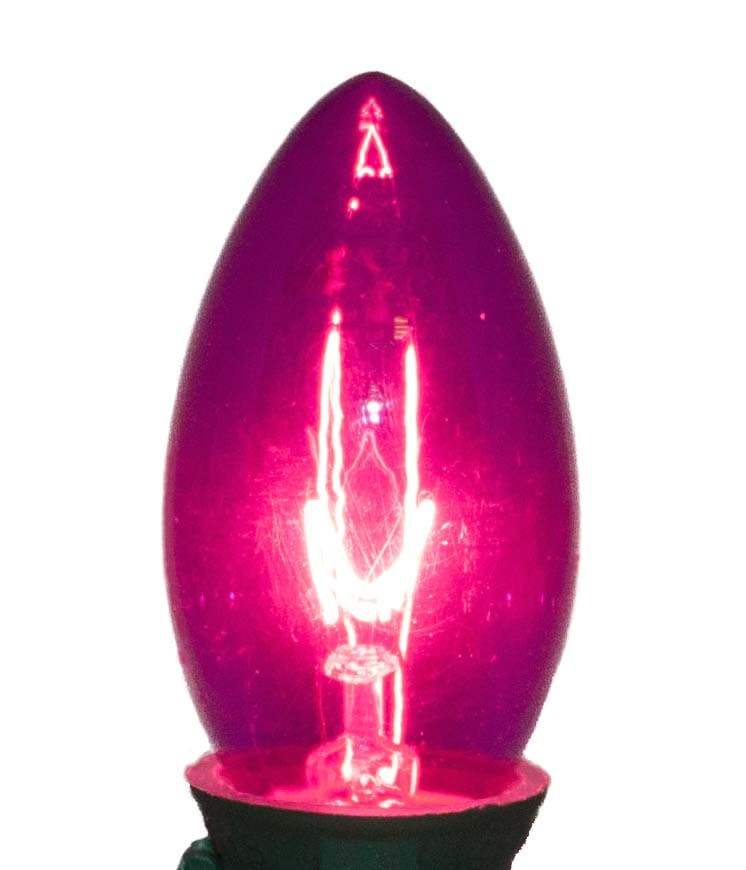 C9 Incandescent Twinkle Bulb – Trans. Pink