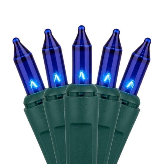 50 Light Set 6″ Spacing – Green Wire, Blue