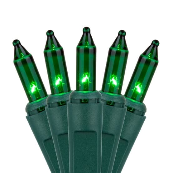 50 Light Set 6″ Spacing – Green Wire, Green