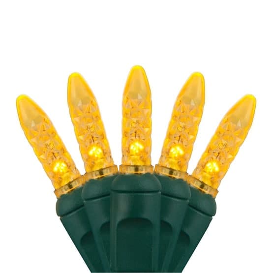 50 LED M5 4″ Spacing – Green Wire, Yellow (Gold)