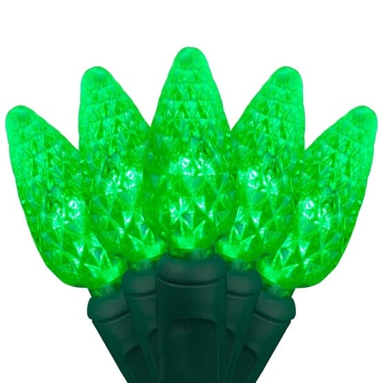 50 LED C6 4″ Spacing – Green Wire, Green