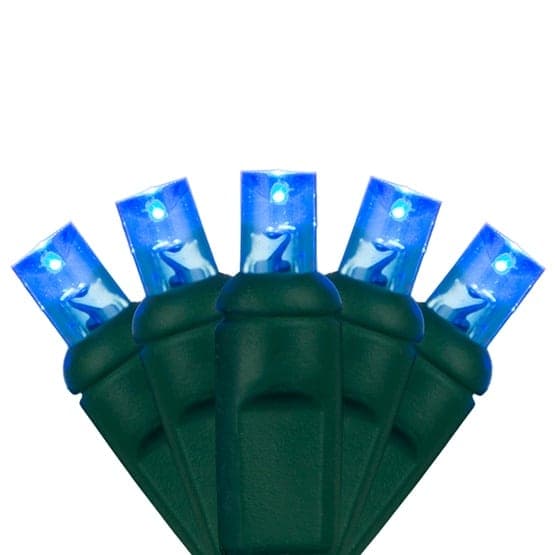 50 LED 5MM 6″ Spacing – Green Wire, Blue