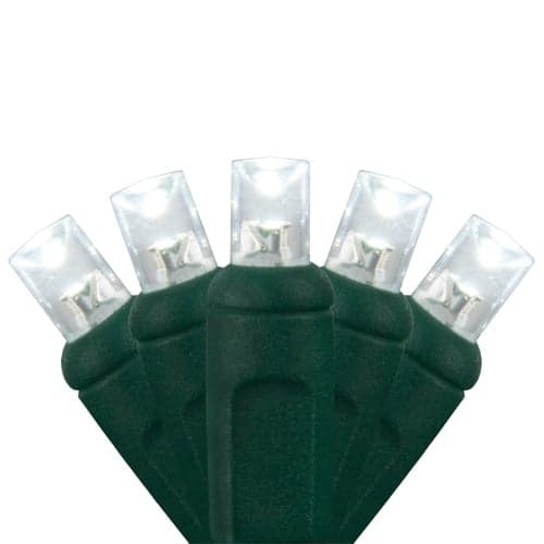 70 LED 5MM 4″ Spacing – Green Wire, Cool White