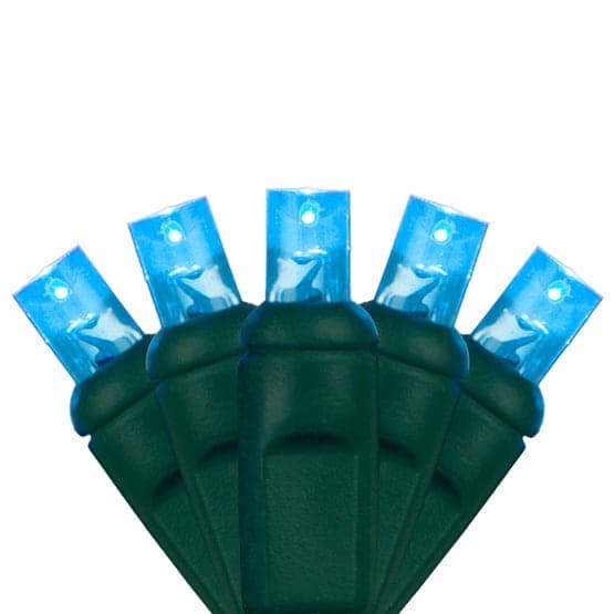 50 LED 5MM 6″ Spacing – Green Wire, Teal