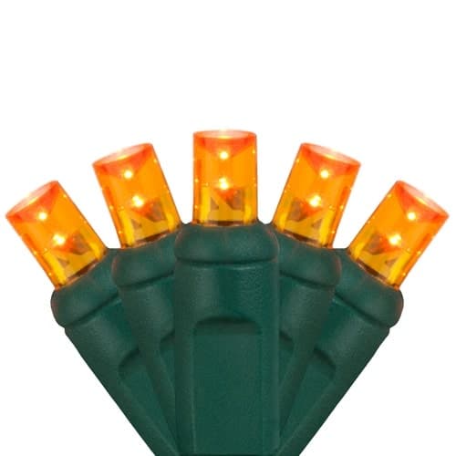 50 LED 5MM 6″ Spacing – Green Wire, Amber (Orange)