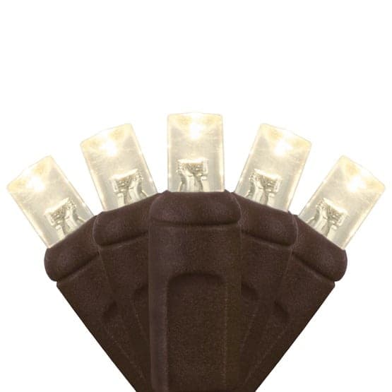 50 LED 5MM 6″ Spacing – Brown Wire, Warm White