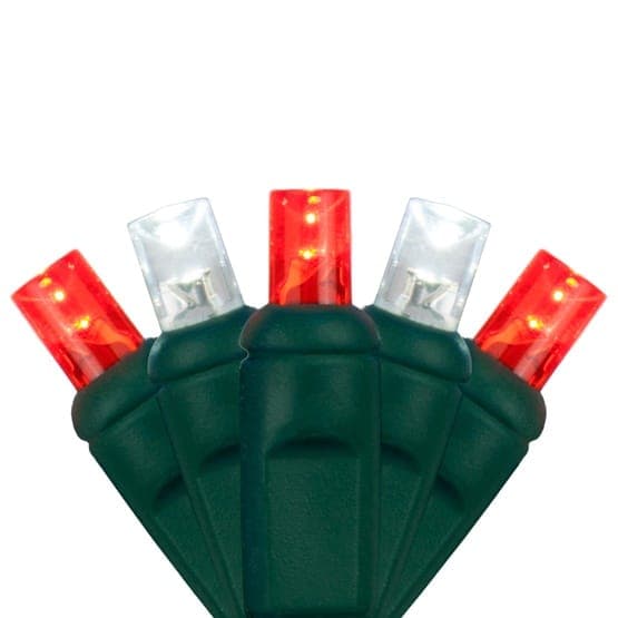 50 LED 5MM 6″ Spacing – Green Wire, Red/Cool White