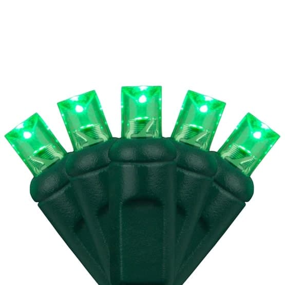 70 LED 5MM 4″ Spacing – Green Wire, Green