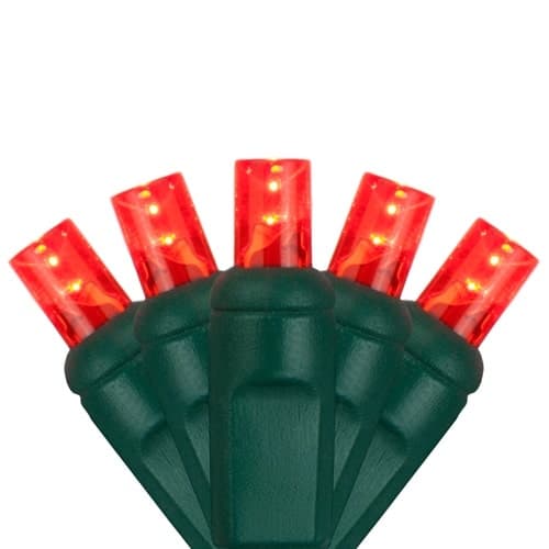 70 LED 5MM 4″ Spacing – Green Wire, Red