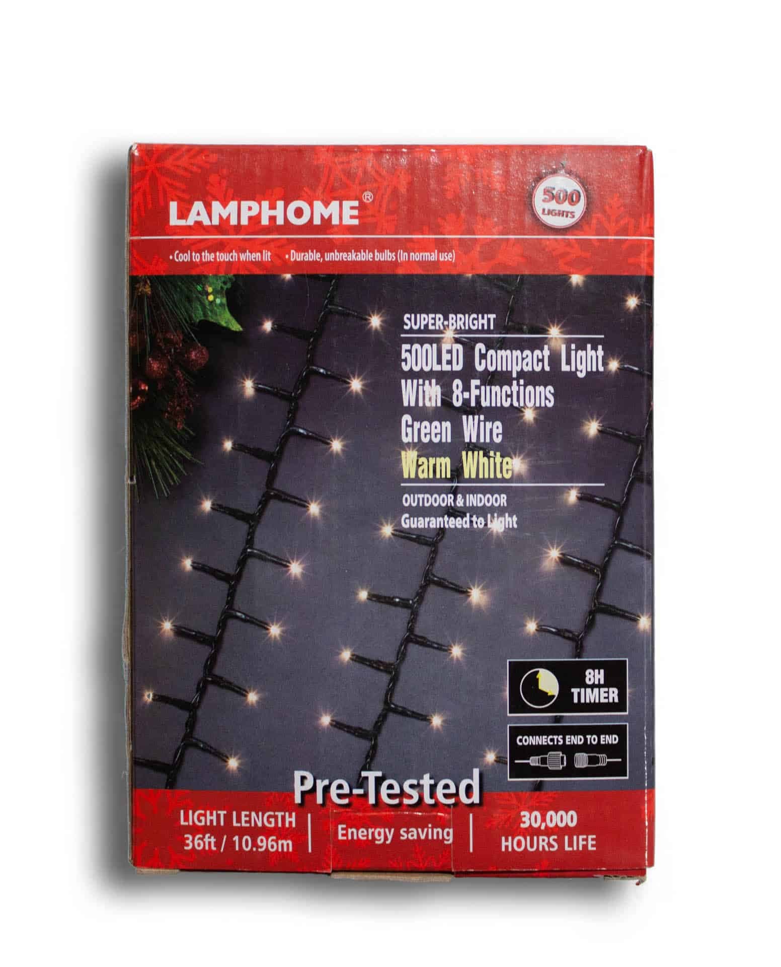 500 LED 8 Function Warm White Set