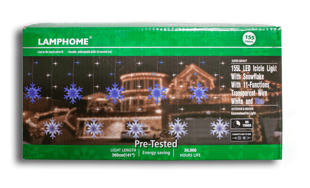 155 LED Icicle Snowflake Set