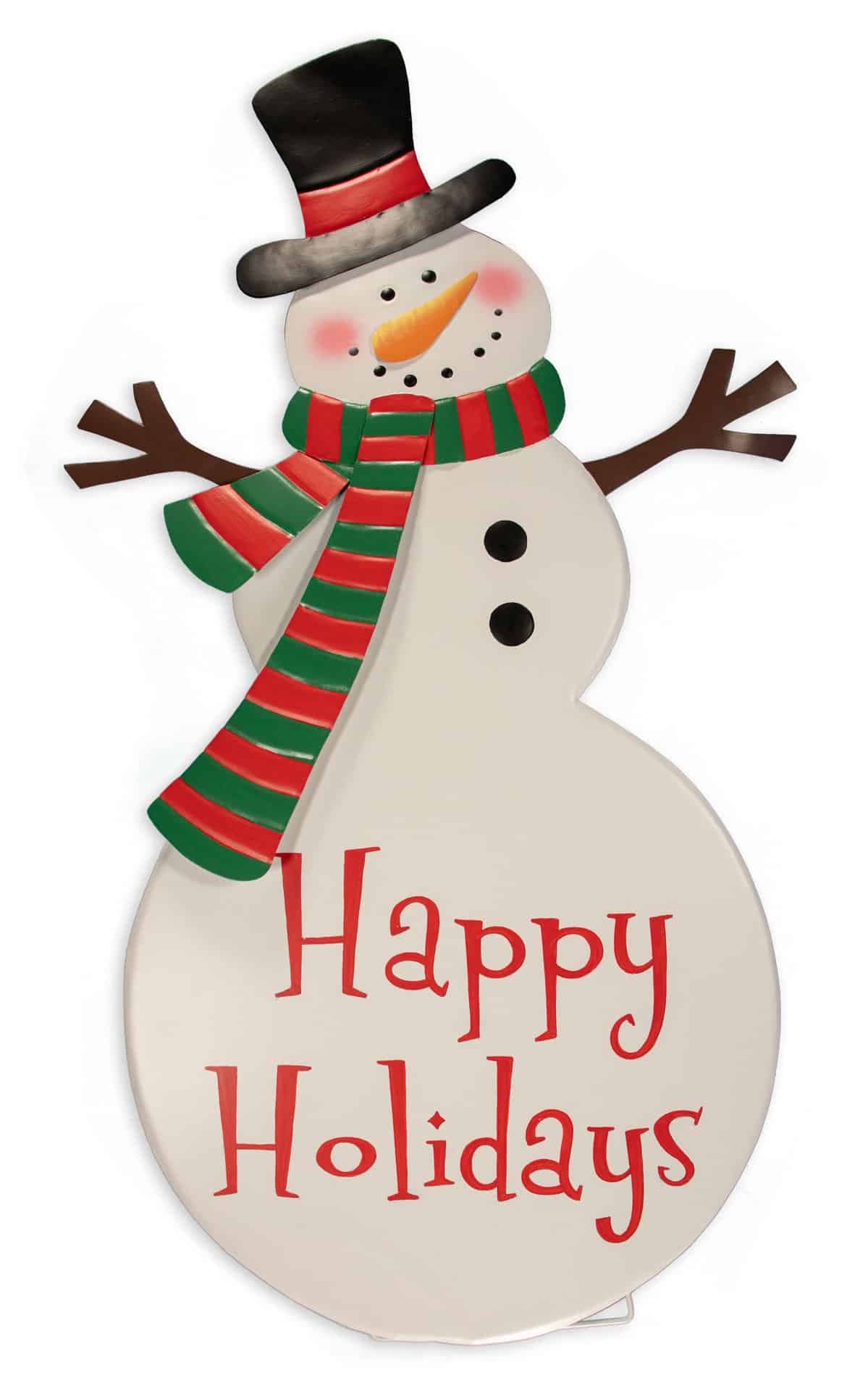 37″ Metal Snowman with Easel