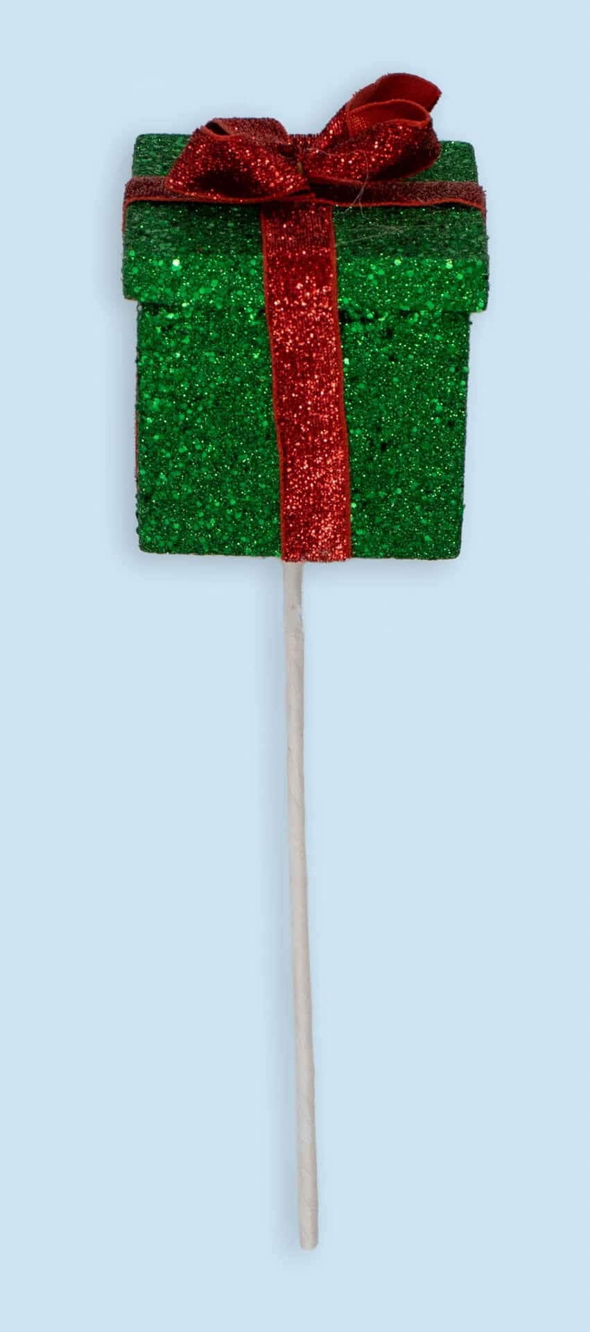 Green/Red Glitter Gift Box Pick