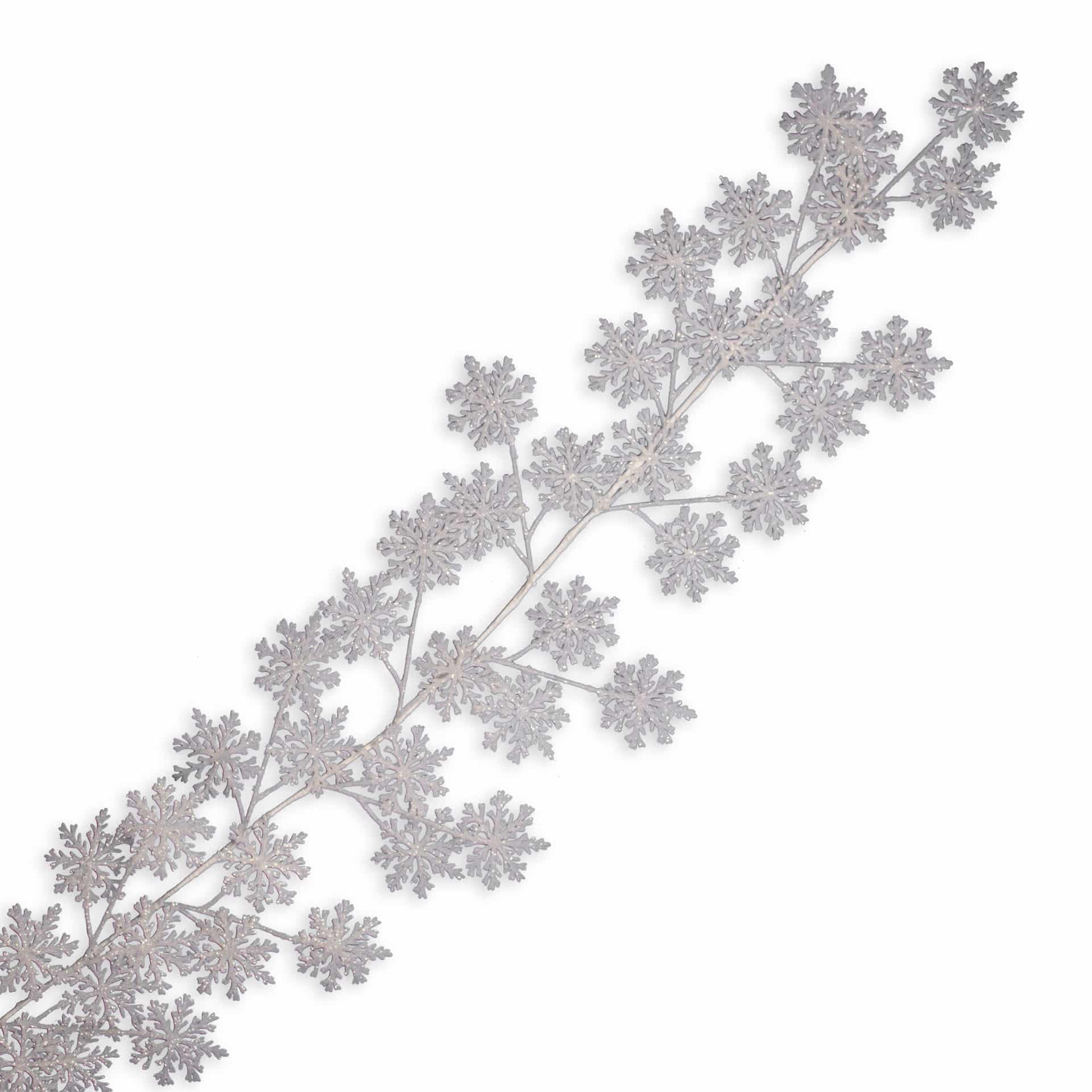 6′ White Snowflake Garland With Silver Glitter