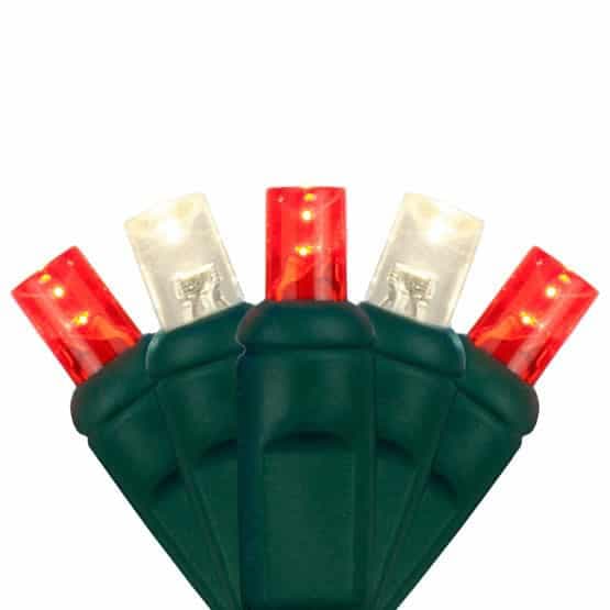 70 LED 5MM 4″ Spacing – Green Wire, Red/Warm White