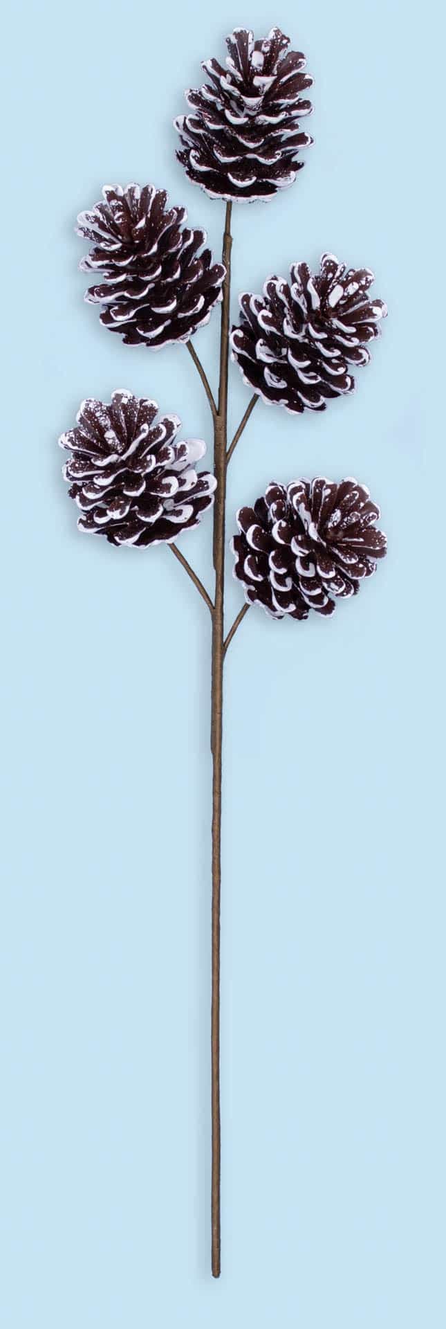 22″ Spray With Jumbo Frosted White Tipped Pine Cones