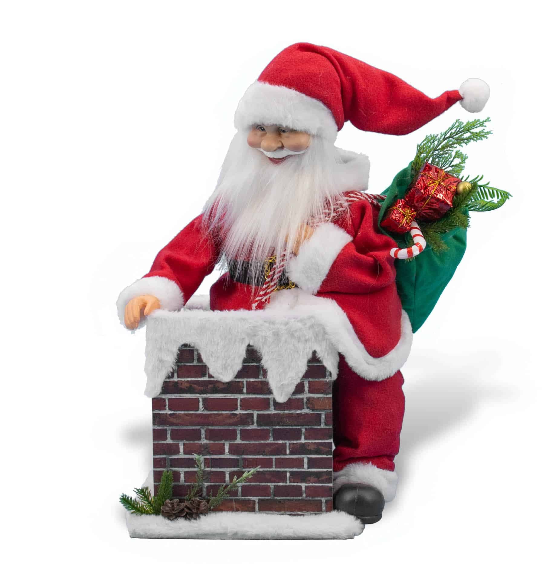 24″ Animated Santa On Chimney