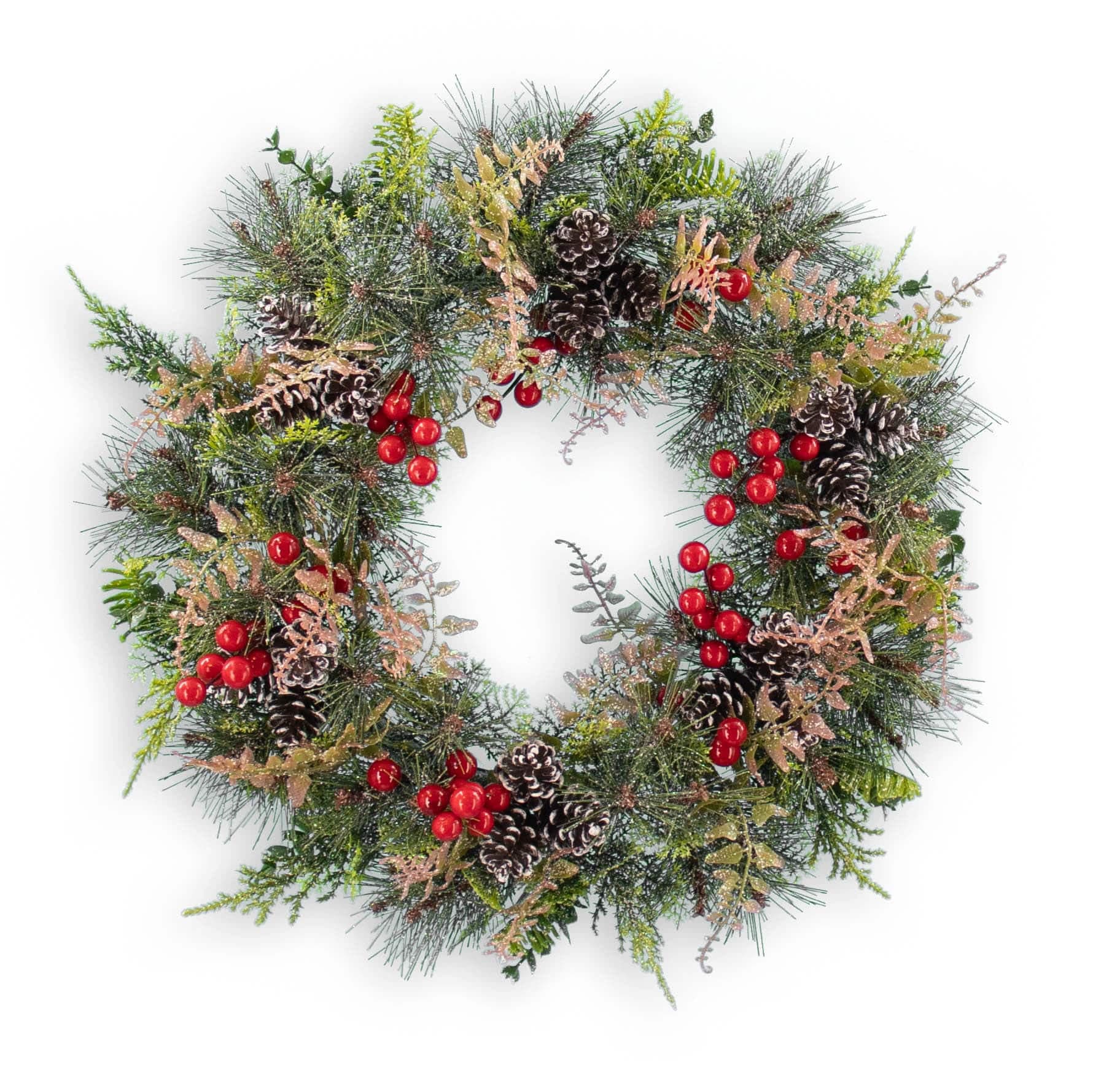 18″ Glittered Pine Wreath